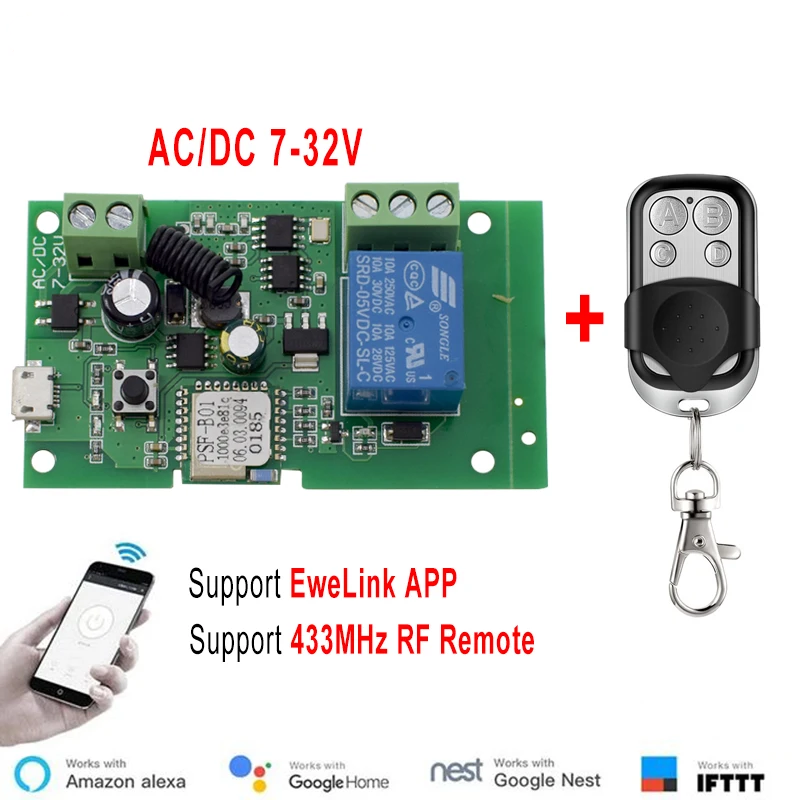 Relay Module 1 Channel - Ewelink AC/DC 5V 7 V-32 V
