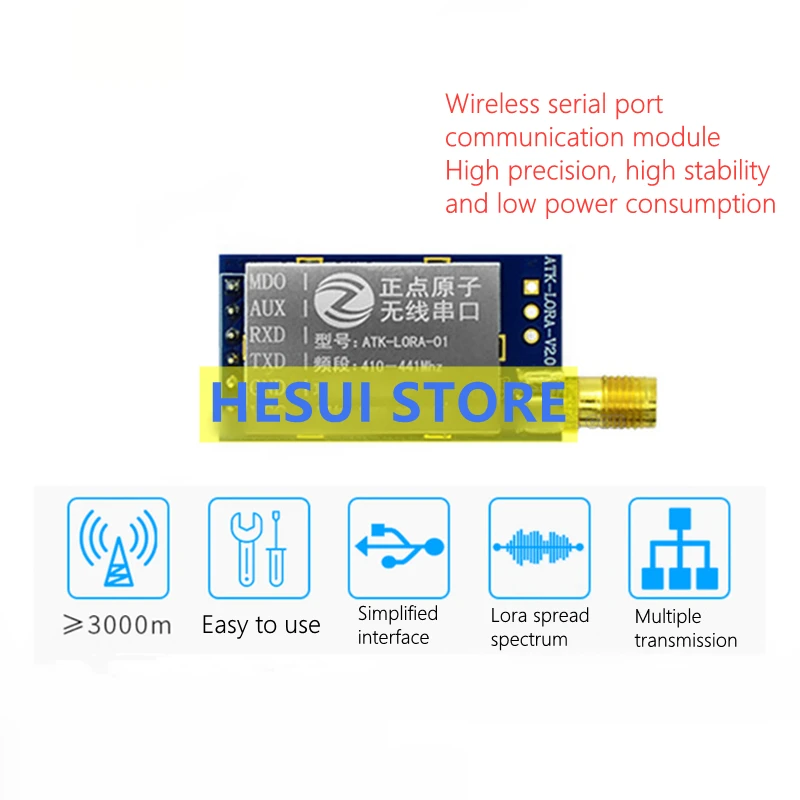 Lora Sx1278 - โมดูล ATK-LORA-01 โมดูล LORA โมดูลสื่อสารไร้สายแบบพอร์ตอนุกรม โมดูลไร้สาย