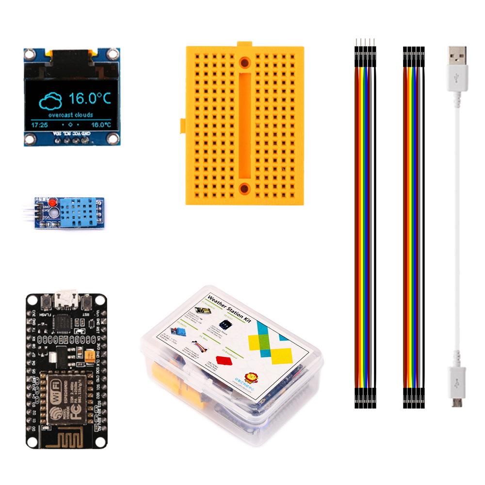 Oled Display 0.96 - ESP8266 Weather Station DIY ชุดอุณหภูมิความชื้น OLED