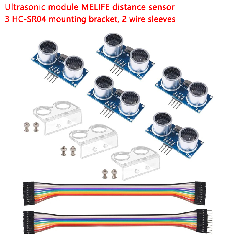 Ultrasonic Sensor Hc-Sr04 - 5 โมดูลอัลตราโซนิก, เซ็นเซอร์ระยะทาง MELIFE, 3 HC-SR04