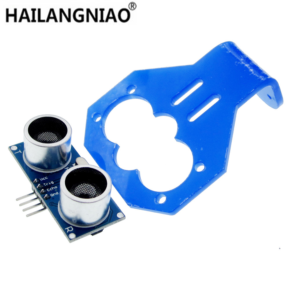 Ultrasonic Sensor Hc-Sr04 - 1ล็อต= 5ชิ้นHC-SR04เซ็นเซอร์อัลตราโซนิก+ 5ชิ้นการ์ตูนเซ็นเซอร์อัลตราโซนิกยึดสําหรับรถสมาร์ทสีแดงสีฟ้า