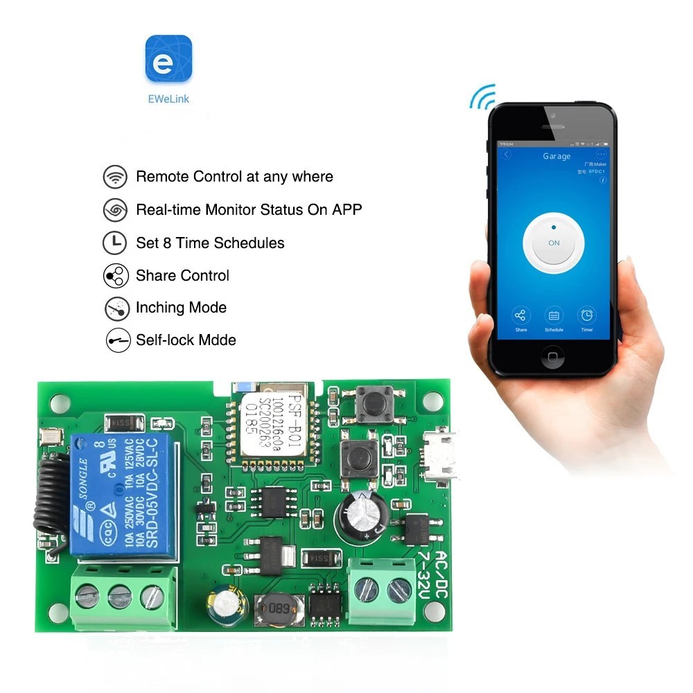 Ewelink AC/DC 5V 7 V-32 V 1 ช่ - Relay Module 1 Channel บทวิจารณ์และราคา