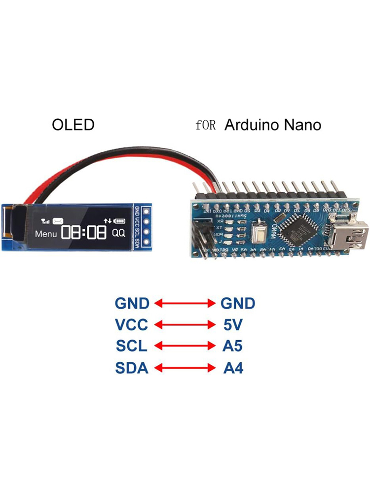โมดูลจอแสดงผล OLED I2C 0.91นิ้ - Ssd1306 บทวิจารณ์และราคา