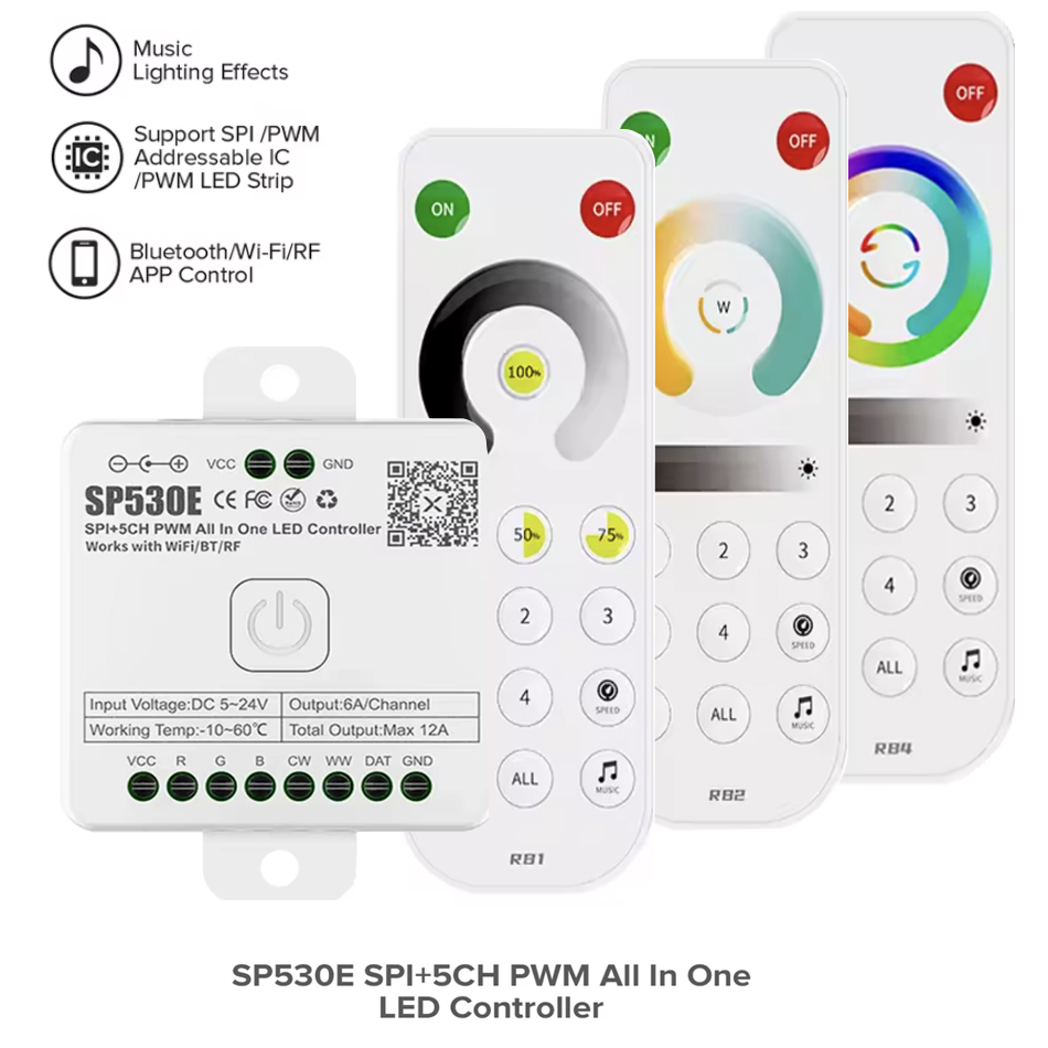 SP530E คอนโทรลเลอร์ LED ออลอิน - Ws2812B Strip 5V บทวิจารณ์และราคา